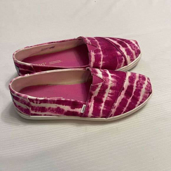 TOMS Sneakers Alpargata Cupsole Women's Size 8 Fuchsia Rose Batik Canvas - Picture 1 of 10